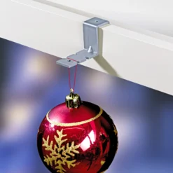 Fensterclip mit Öse, silberfarben – zum Einhängen von Fensterdekoration, 2er-Set