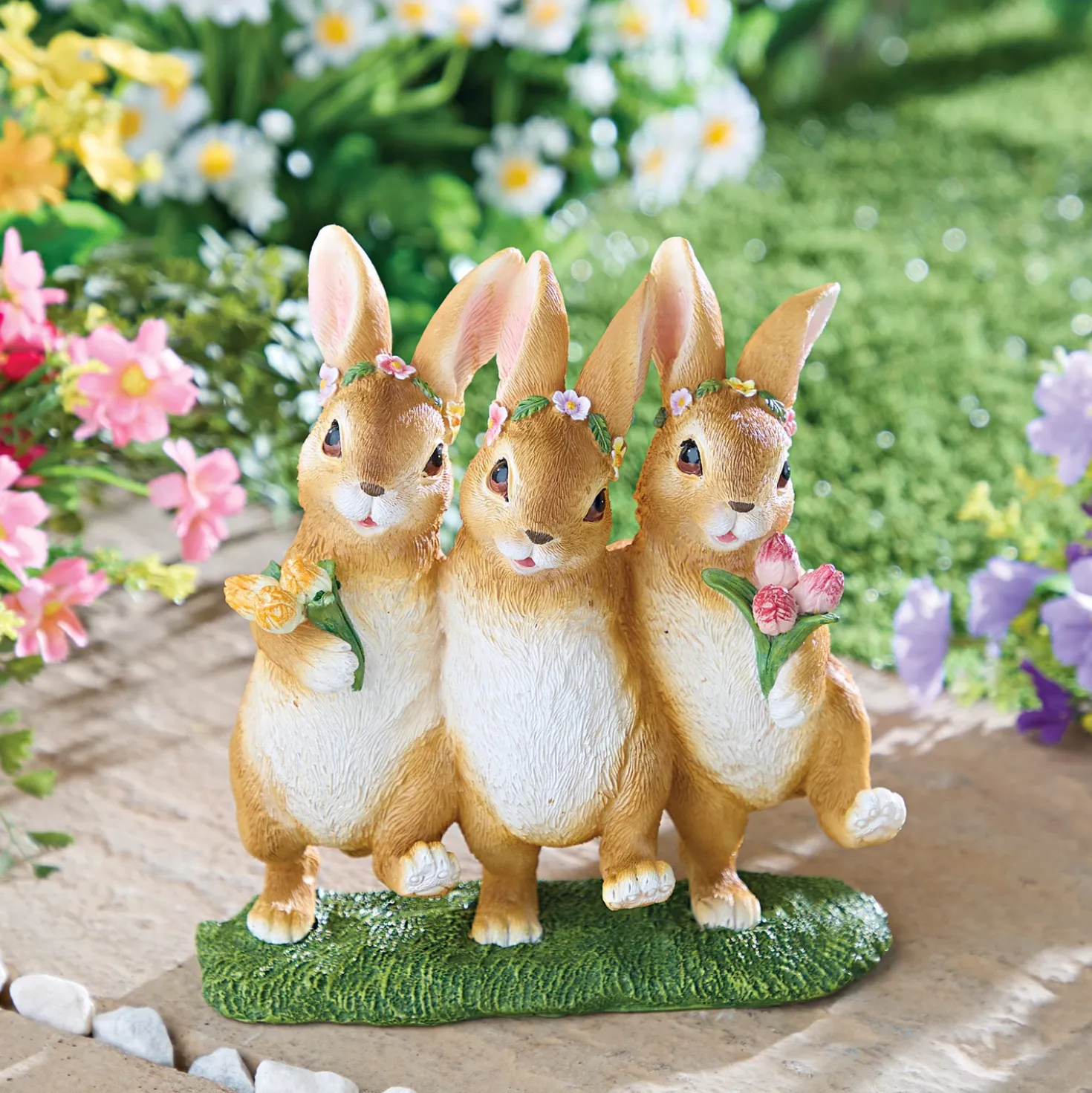 Gartendeko Hasen-Trio Gainsborough