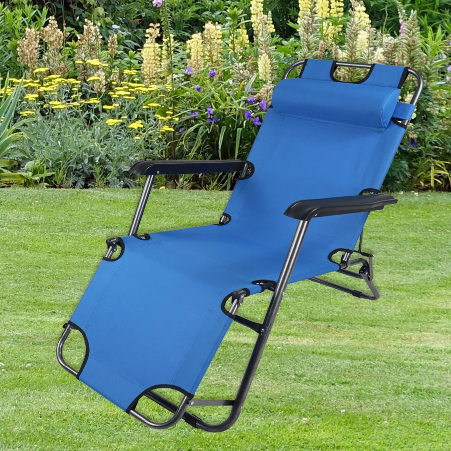 Gartenliege "Maltosa" Blau VCM