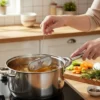 Gewürzsieb / Kräutersieb zum Kochen – mit Kette und Haken