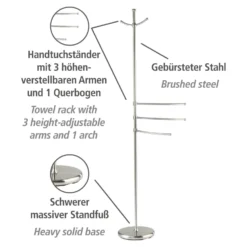 Handtuch- & Kleiderständer „Adiamo“, 3 Arme, höhenverstellbar WENKO