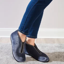 Hausschuh knöchelhoch Bootie blau