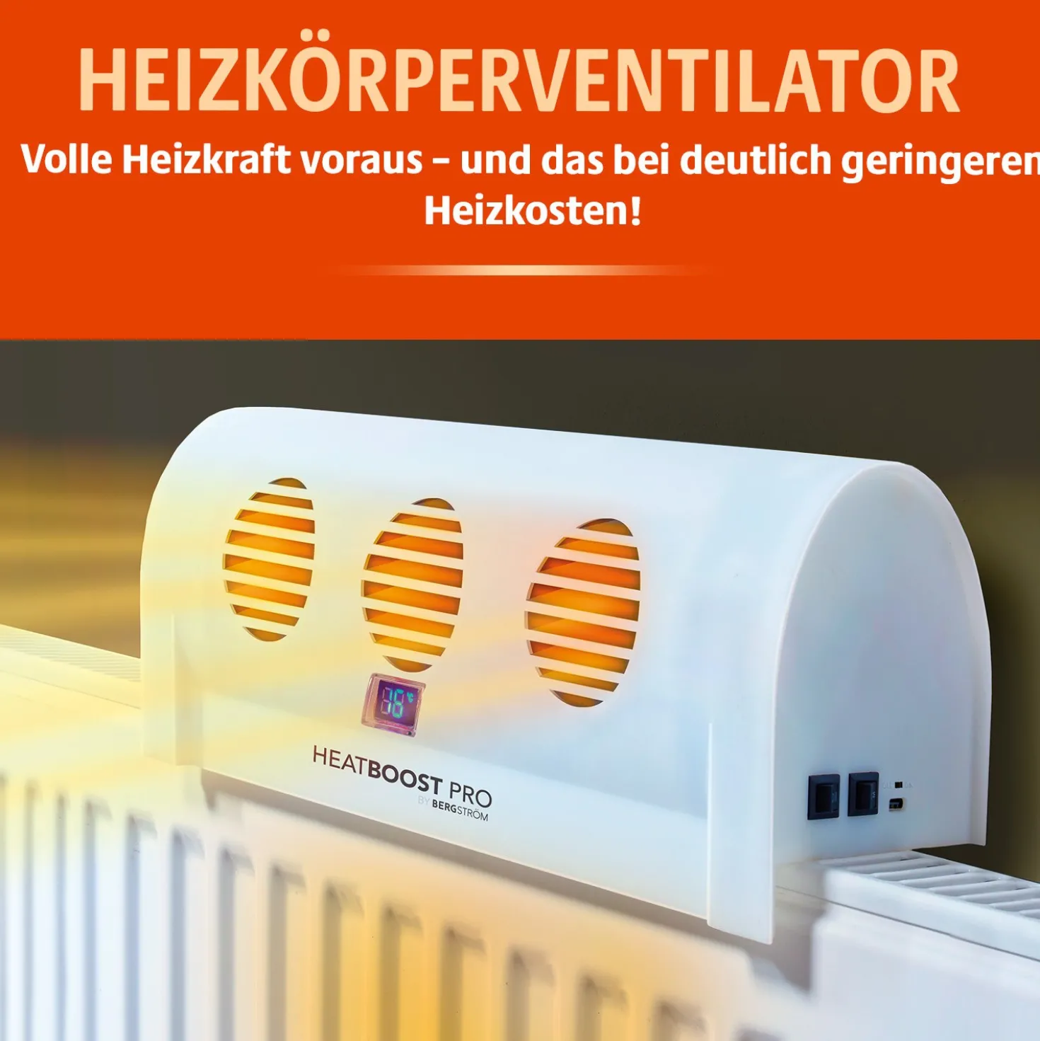 Heizkörperventilator "Heatboost Pro" von Bergström - Energiesparen dank effizienterem Heizen - Ab 2 Stück sparen!