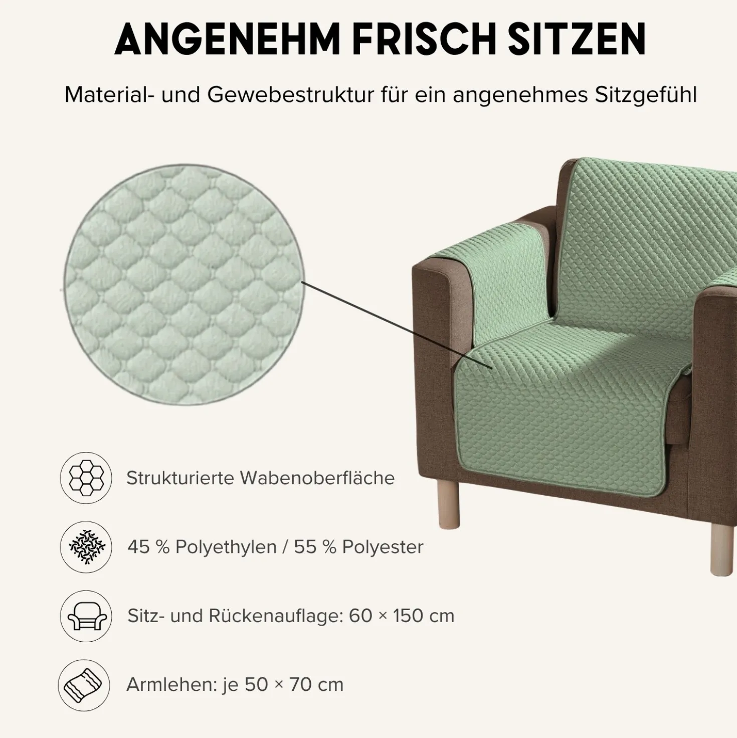 Kühlender Sesselschoner grün Eldo