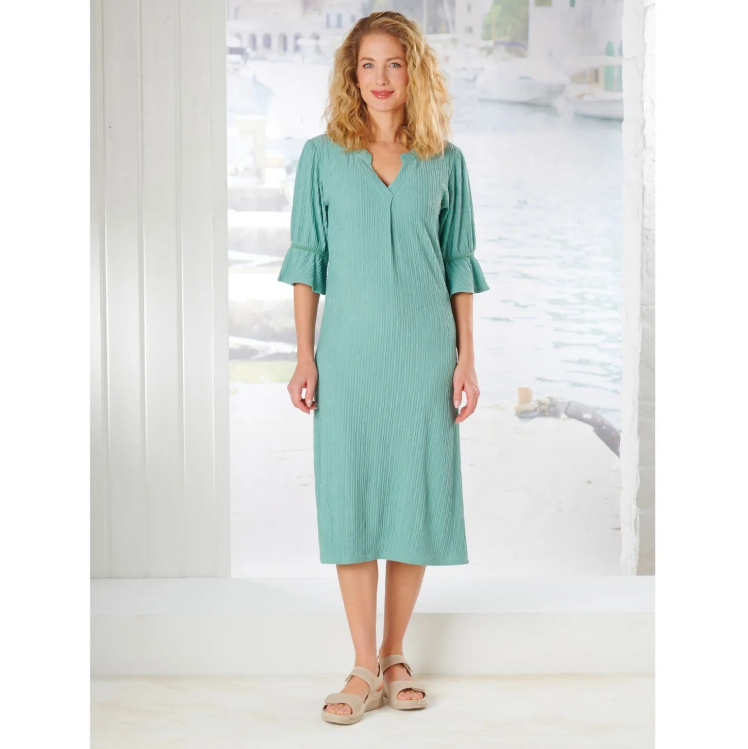Kleid "Clara" salbei bügelfrei