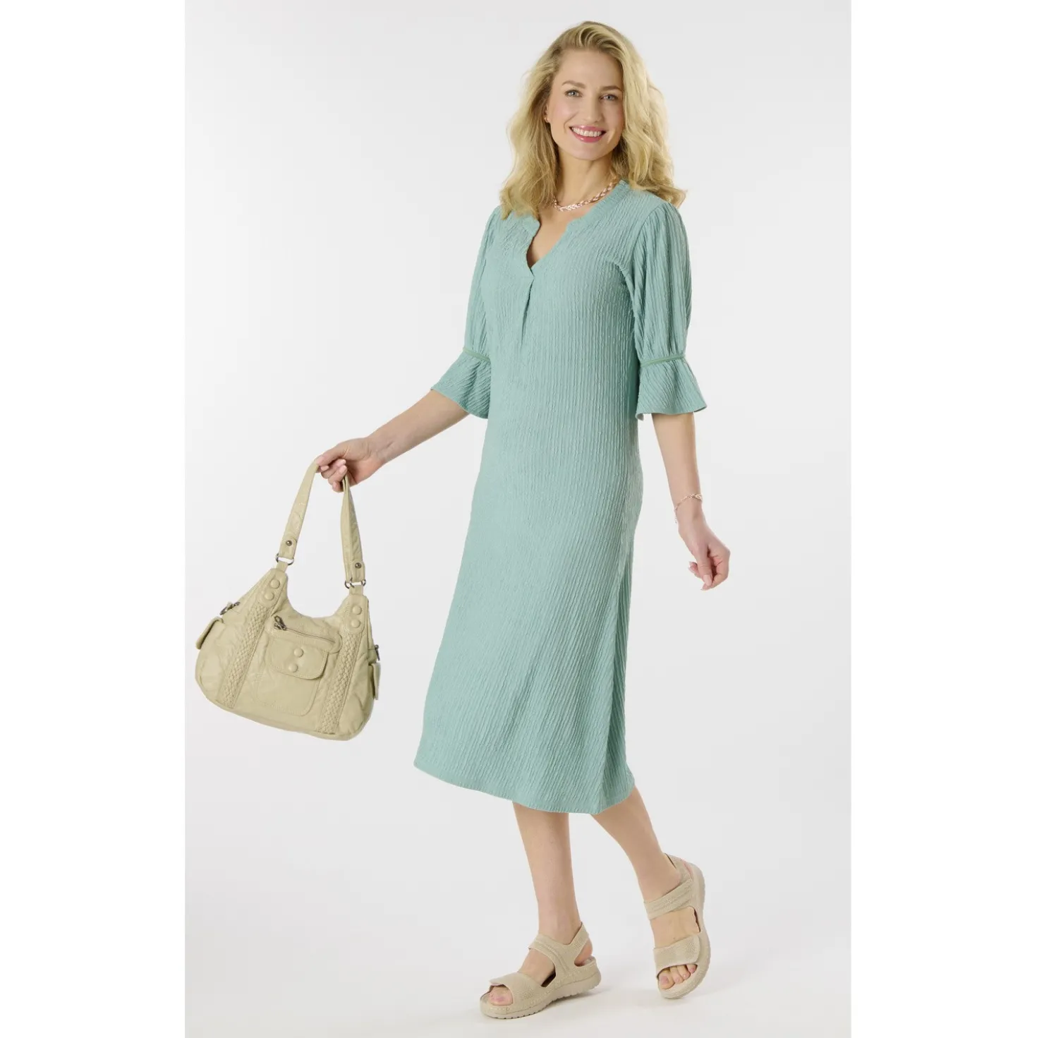 Kleid "Clara" salbei bügelfrei