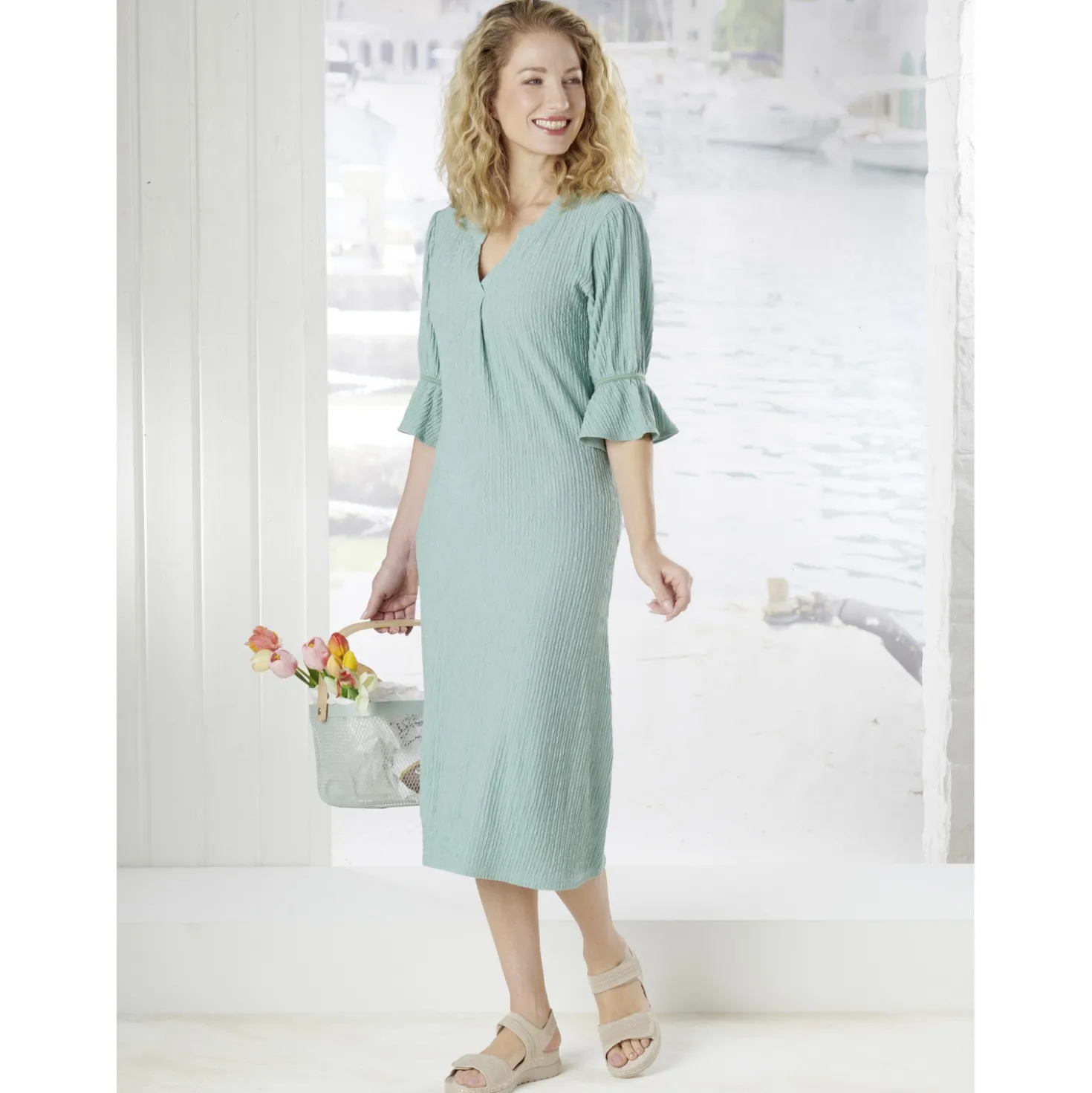 Kleid "Clara" salbei bügelfrei