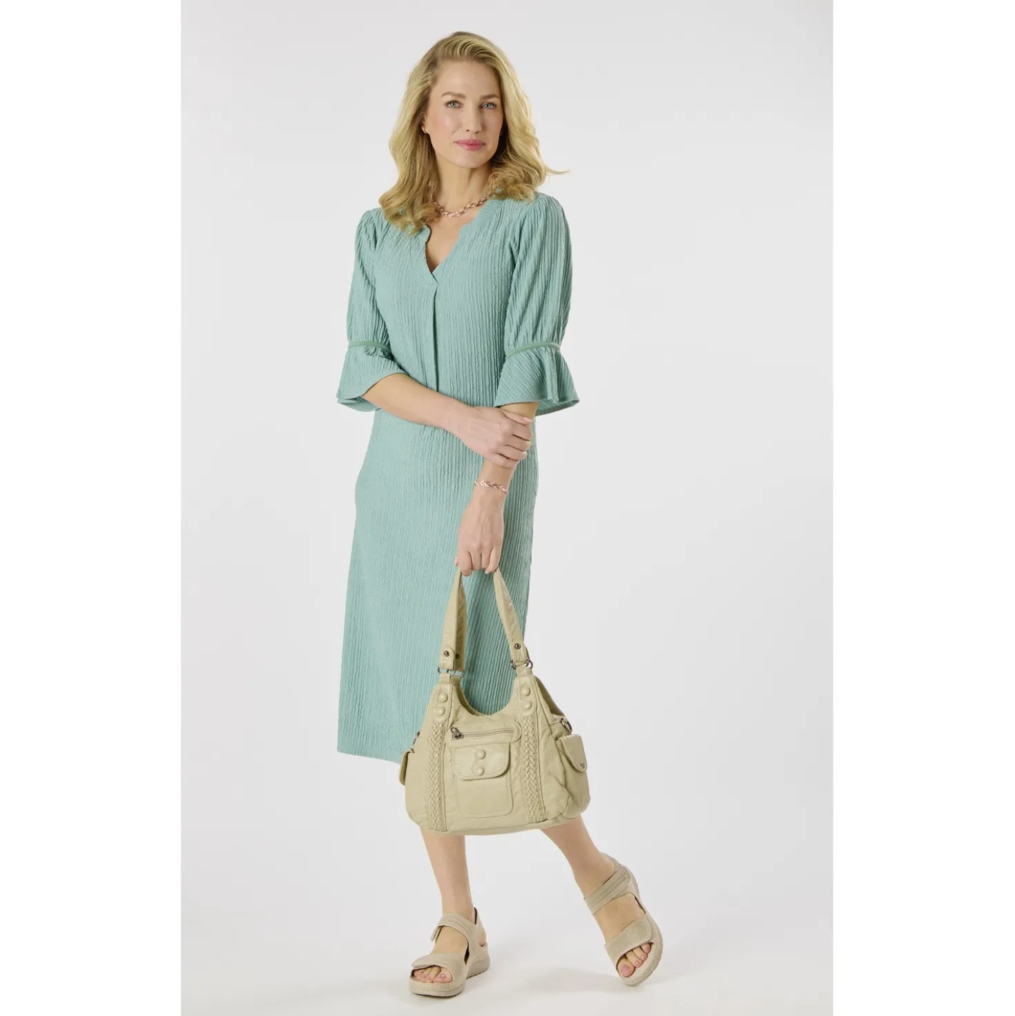 Kleid "Clara" salbei bügelfrei