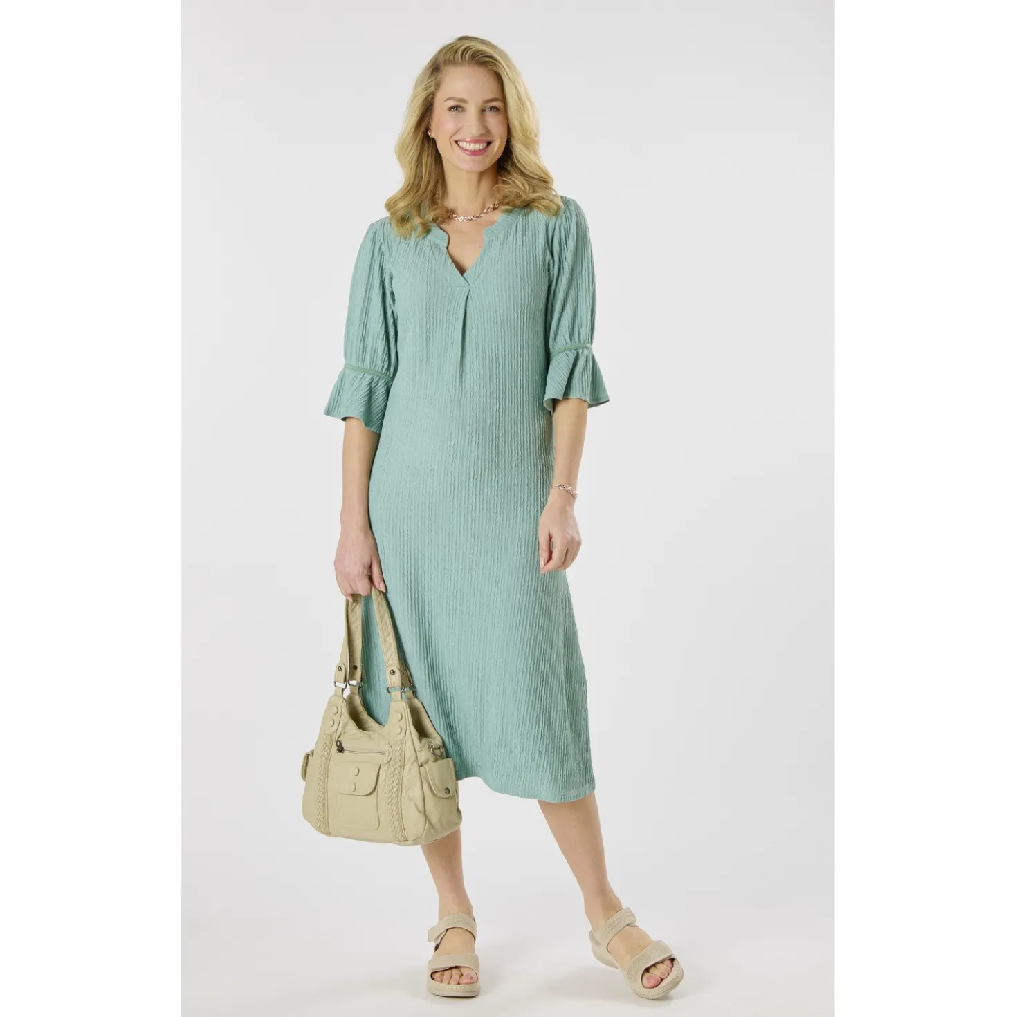 Kleid "Clara" salbei bügelfrei