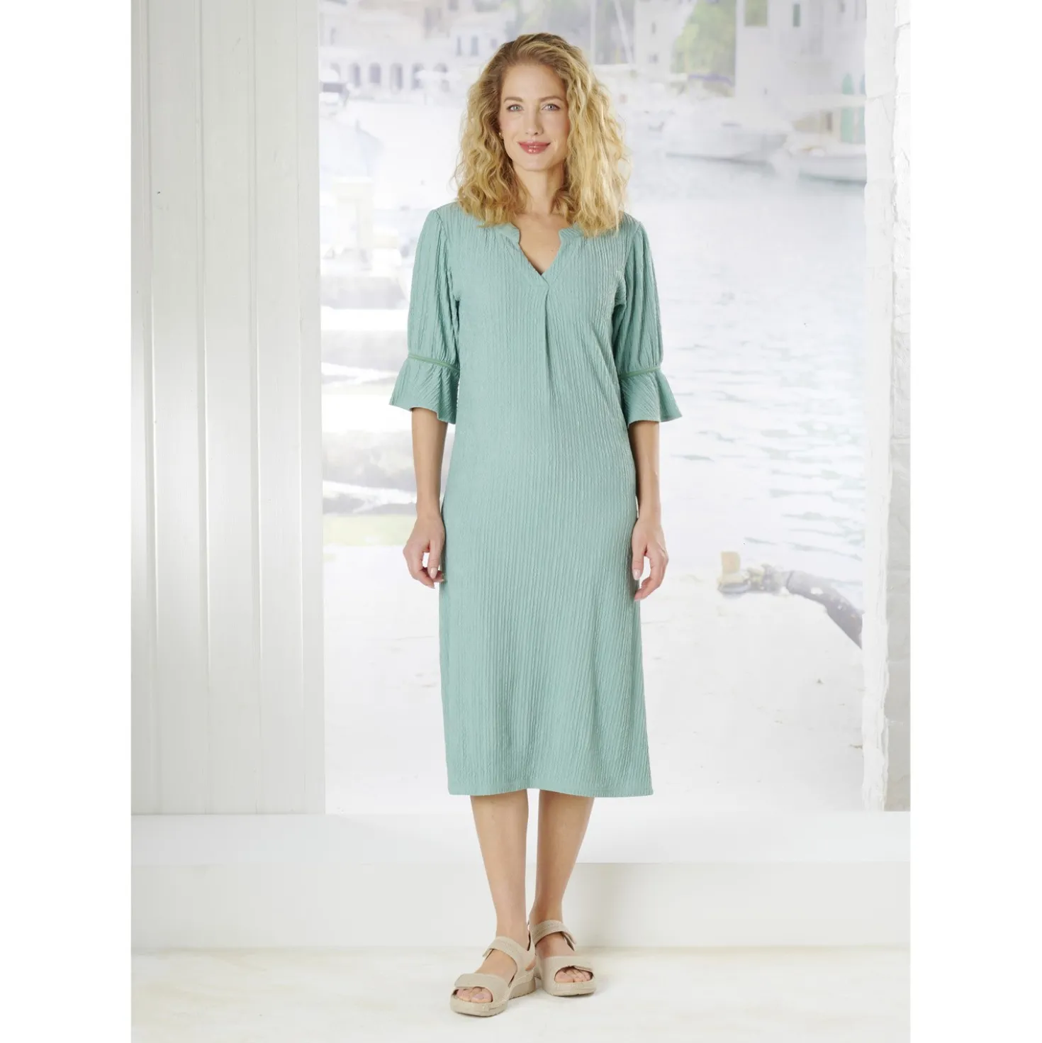 Kleid "Clara" salbei bügelfrei