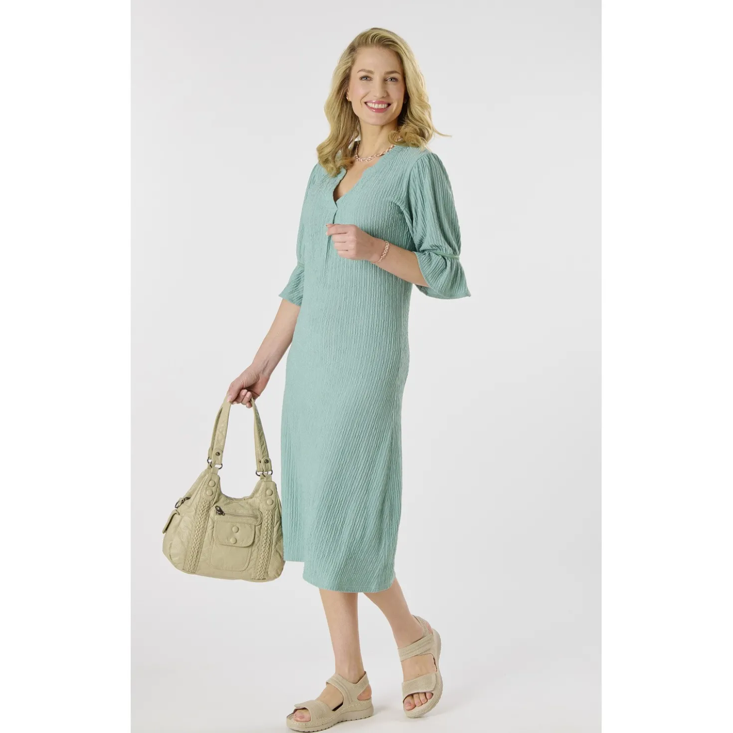 Kleid "Clara" salbei bügelfrei