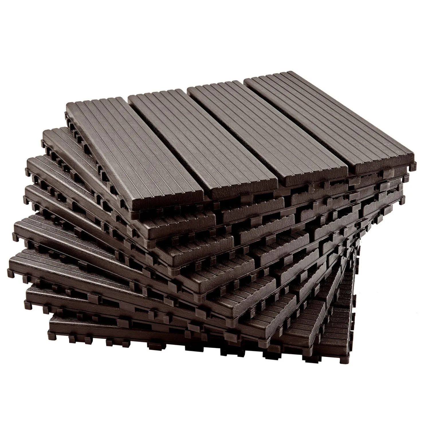 Klick-Gartenfliesen braun 8er-Set Gainsborough