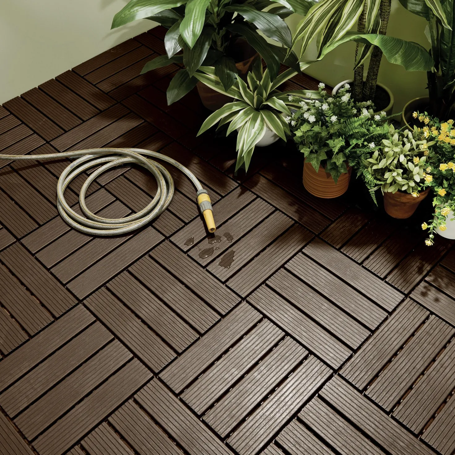 Klick-Gartenfliesen braun 8er-Set Gainsborough