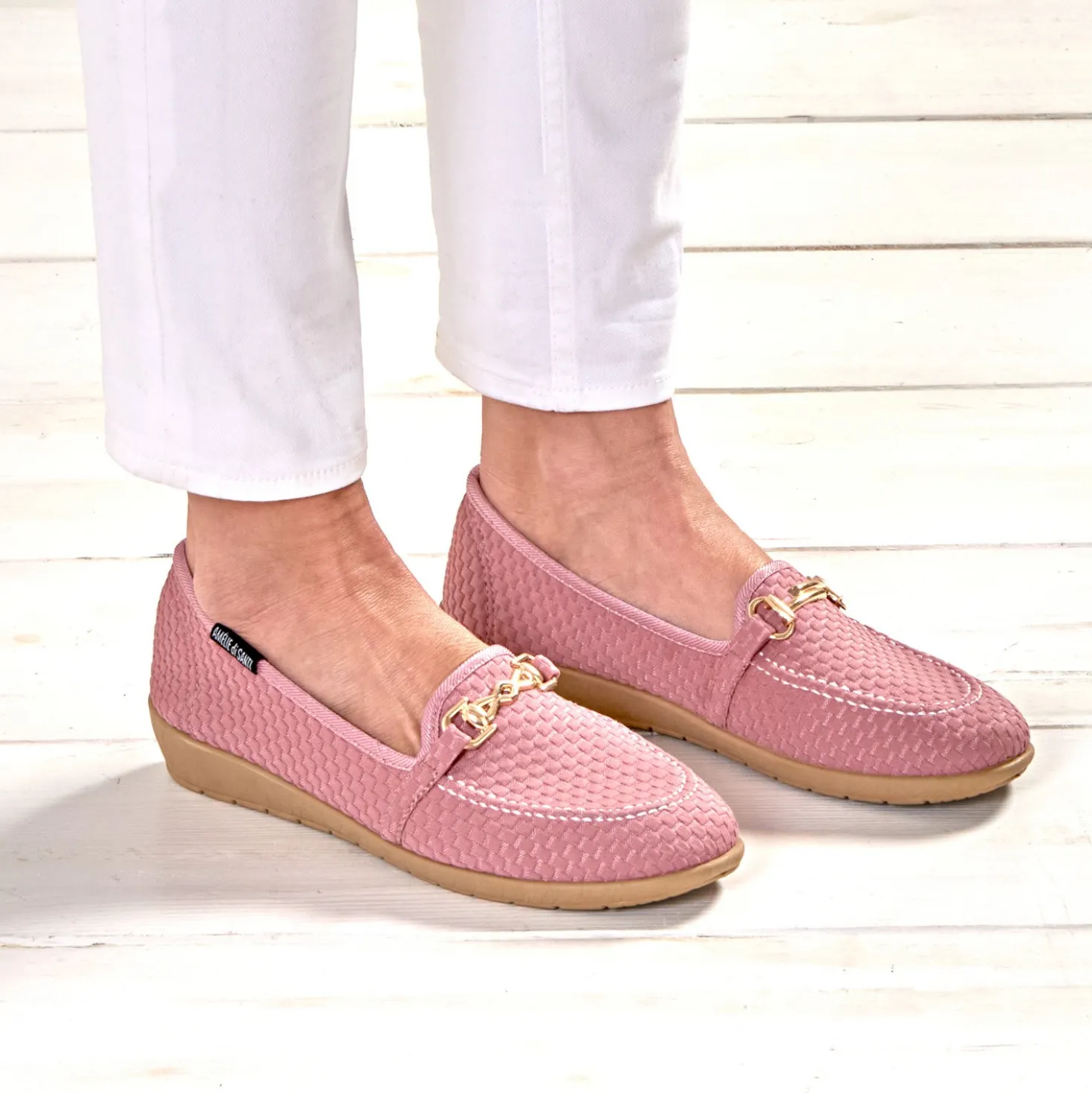Komfort-Schuh Mokassin "Bärbel" burgund