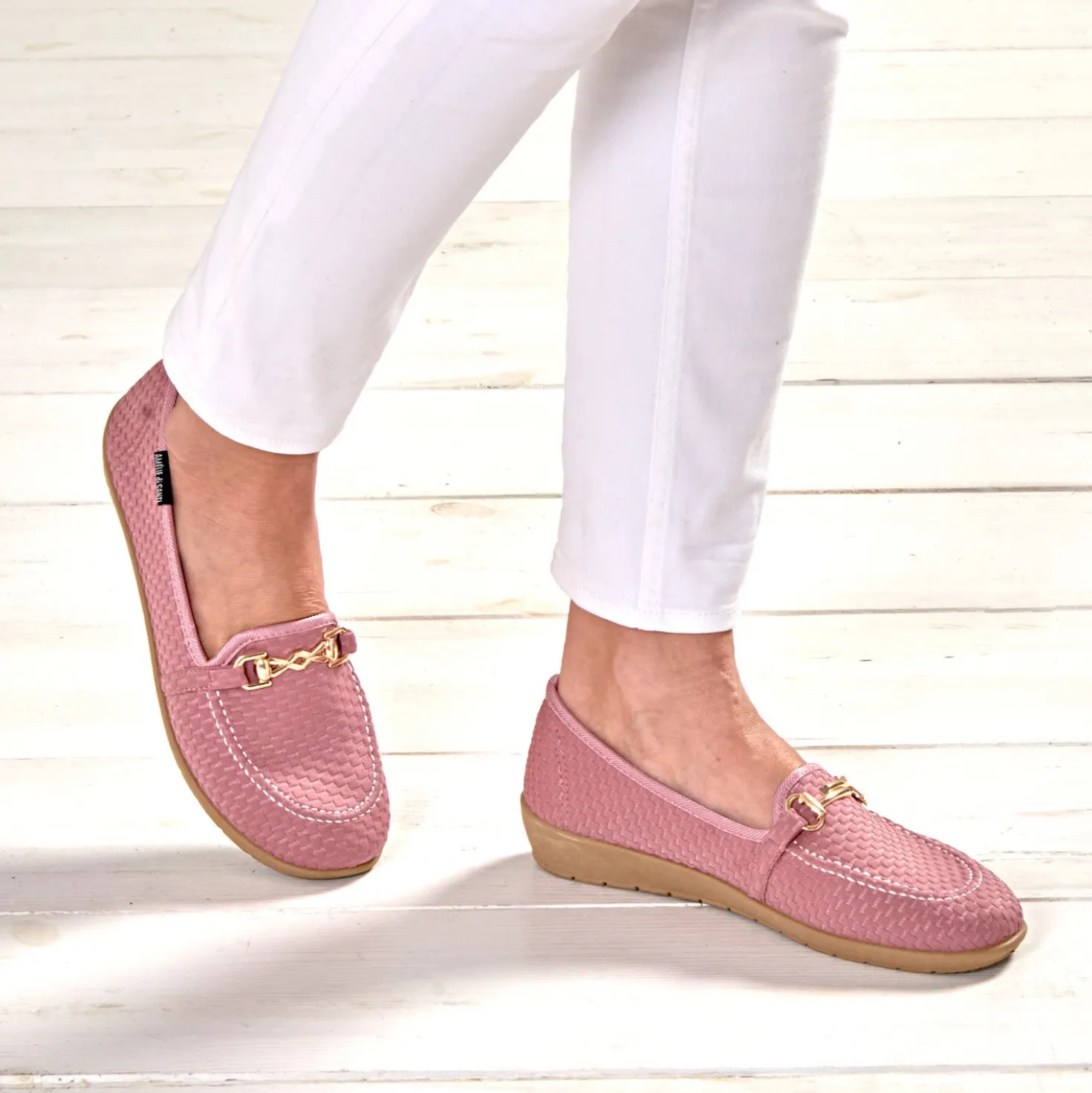 Komfort-Schuh Mokassin "Bärbel" burgund