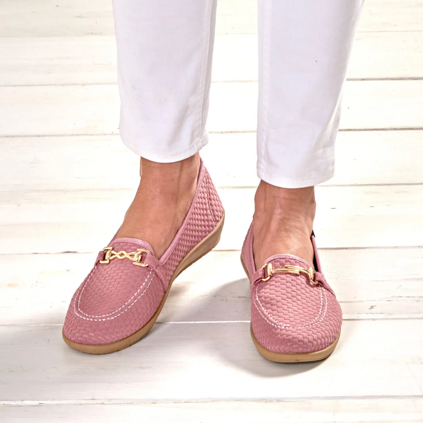 Komfort-Schuh Mokassin "Bärbel" burgund