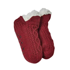 Kuschel-Stoppersocken burgund