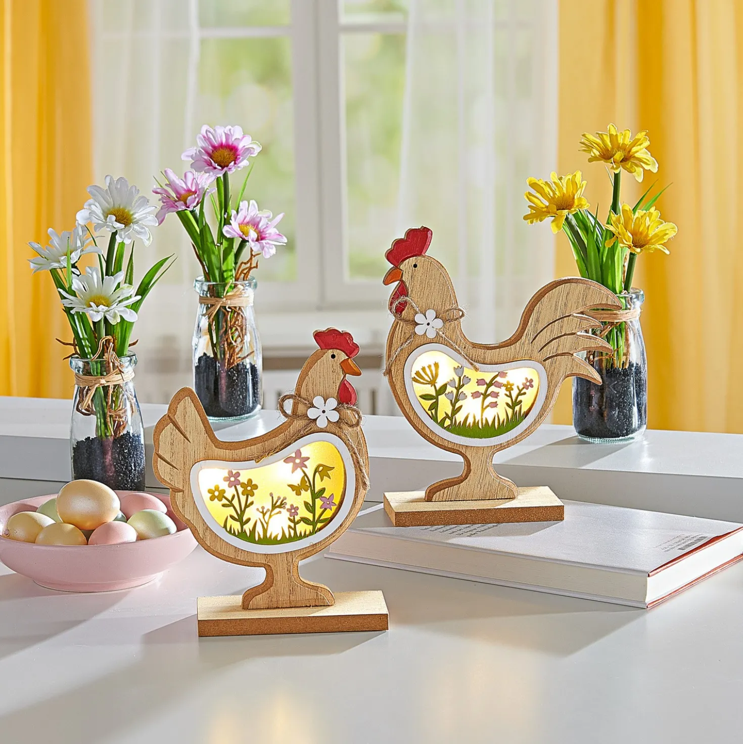 LED-Holzfigur Henne "Hanna" Eldo