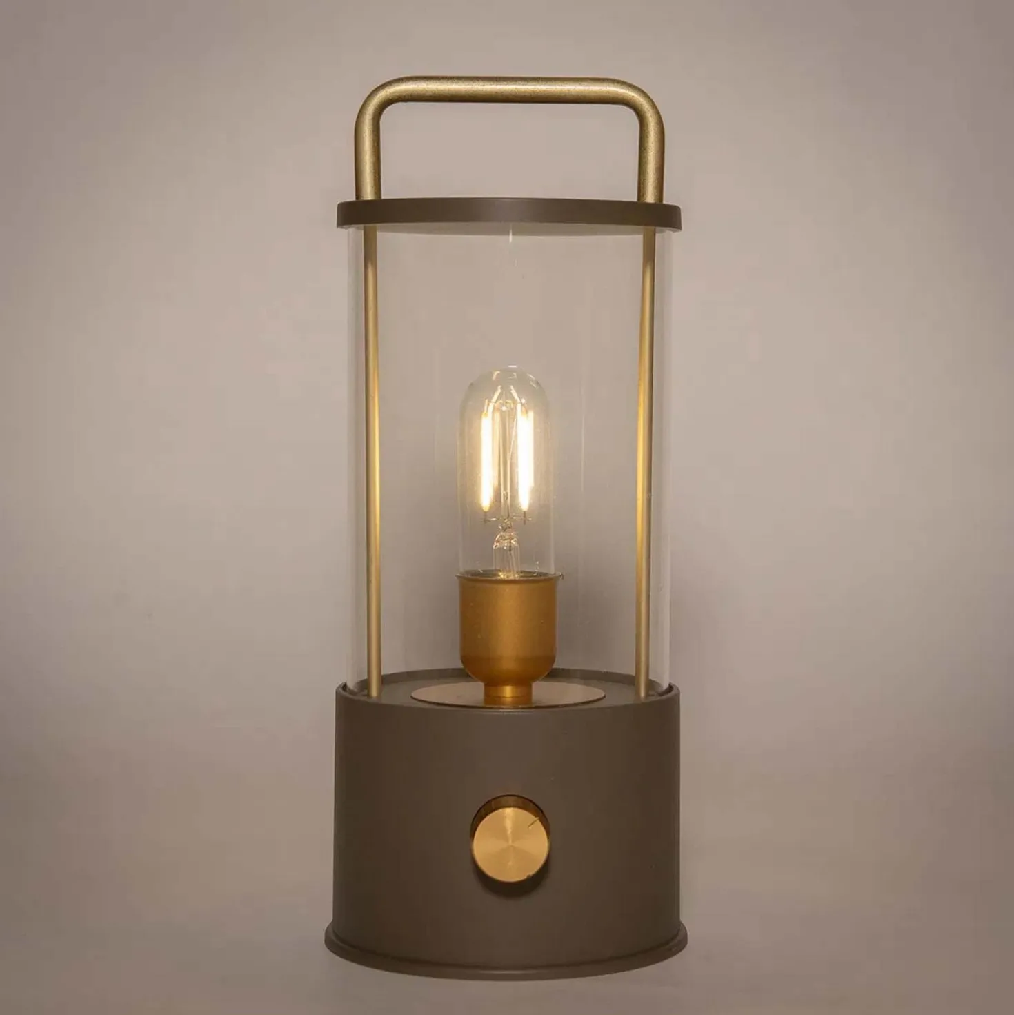 LED-Laterne Design A matt taupe