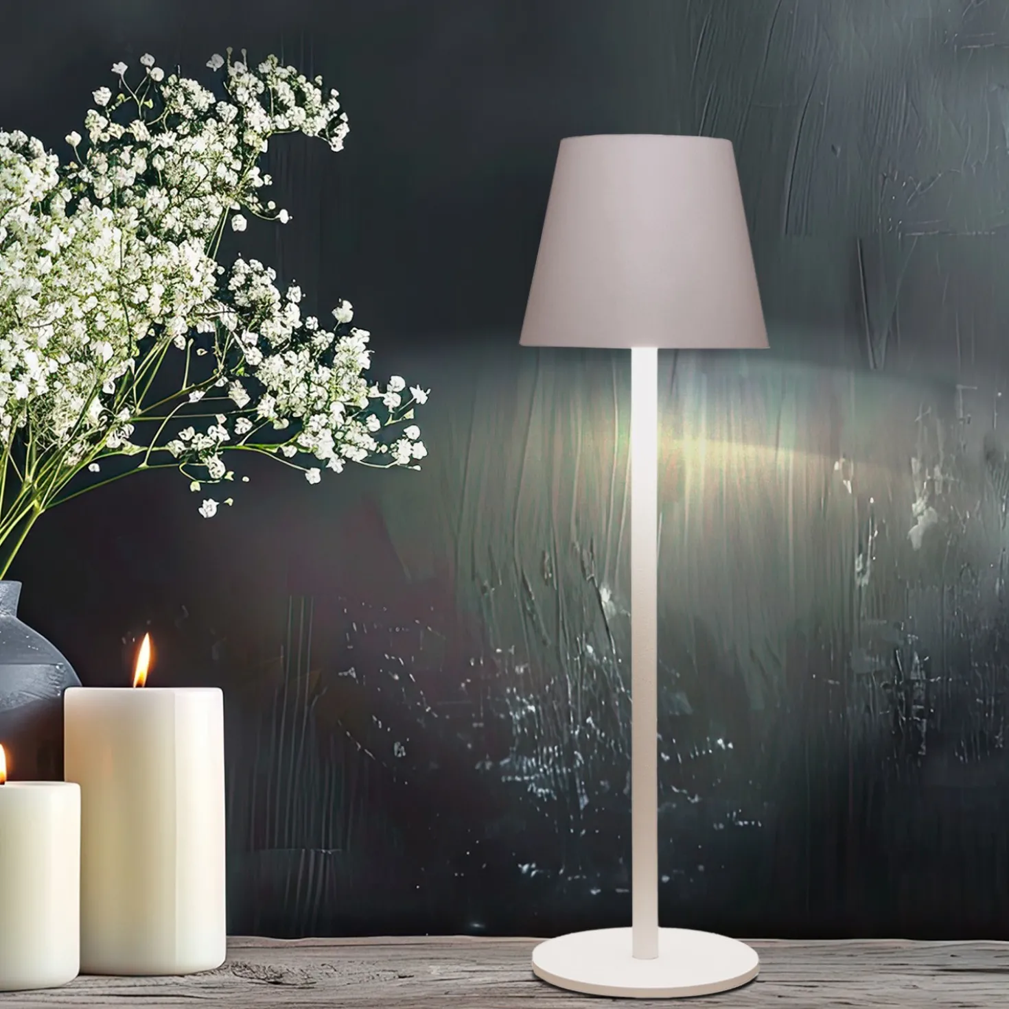 LED Tischleuchte 27 cm Weiß