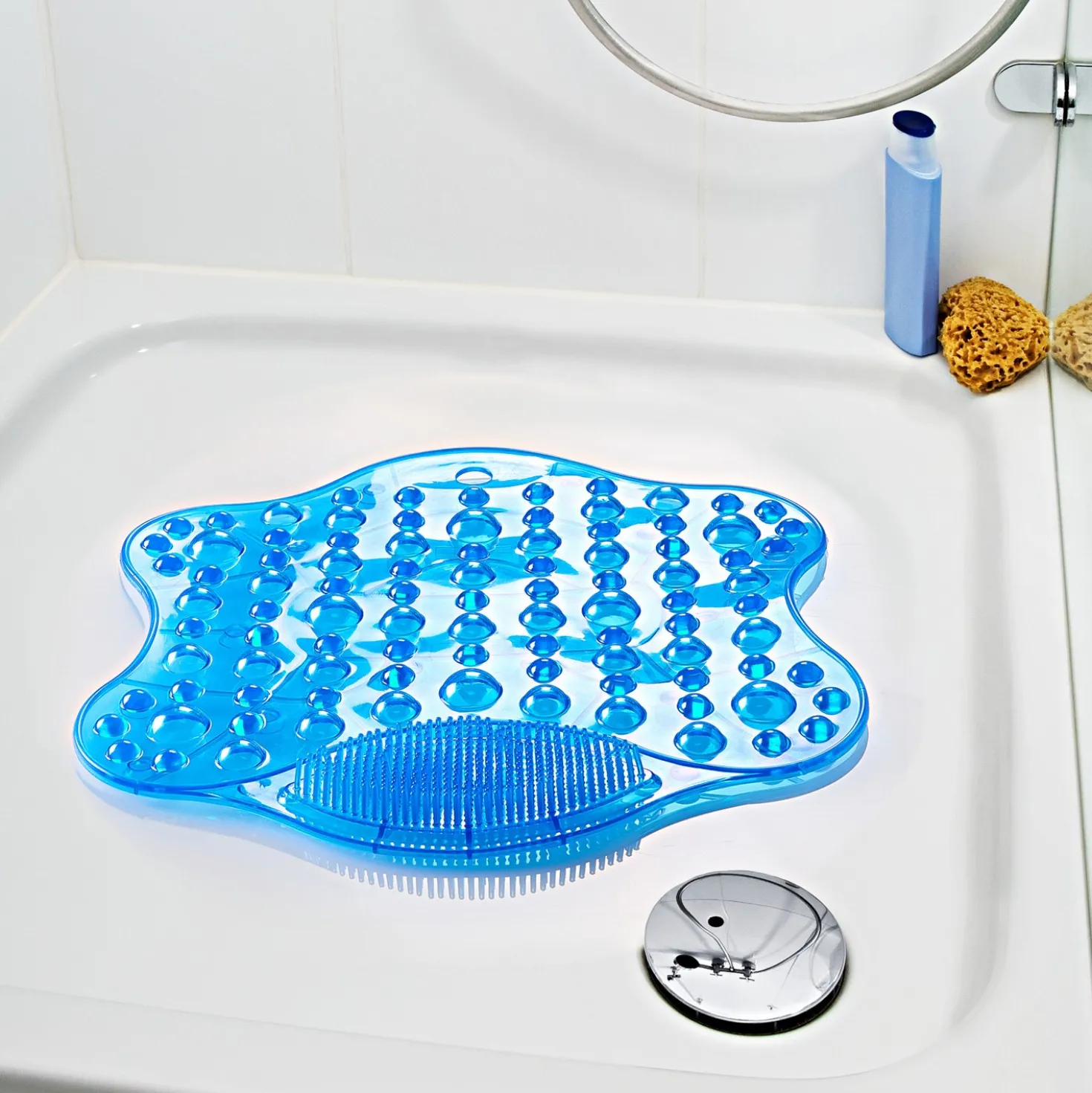 Massage-Duschmatte blau