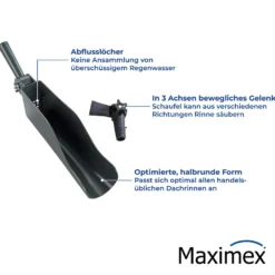 Maximex Dachrinnenschaufel Maxi, Dachrinnenreiniger mit Teleskopstiel