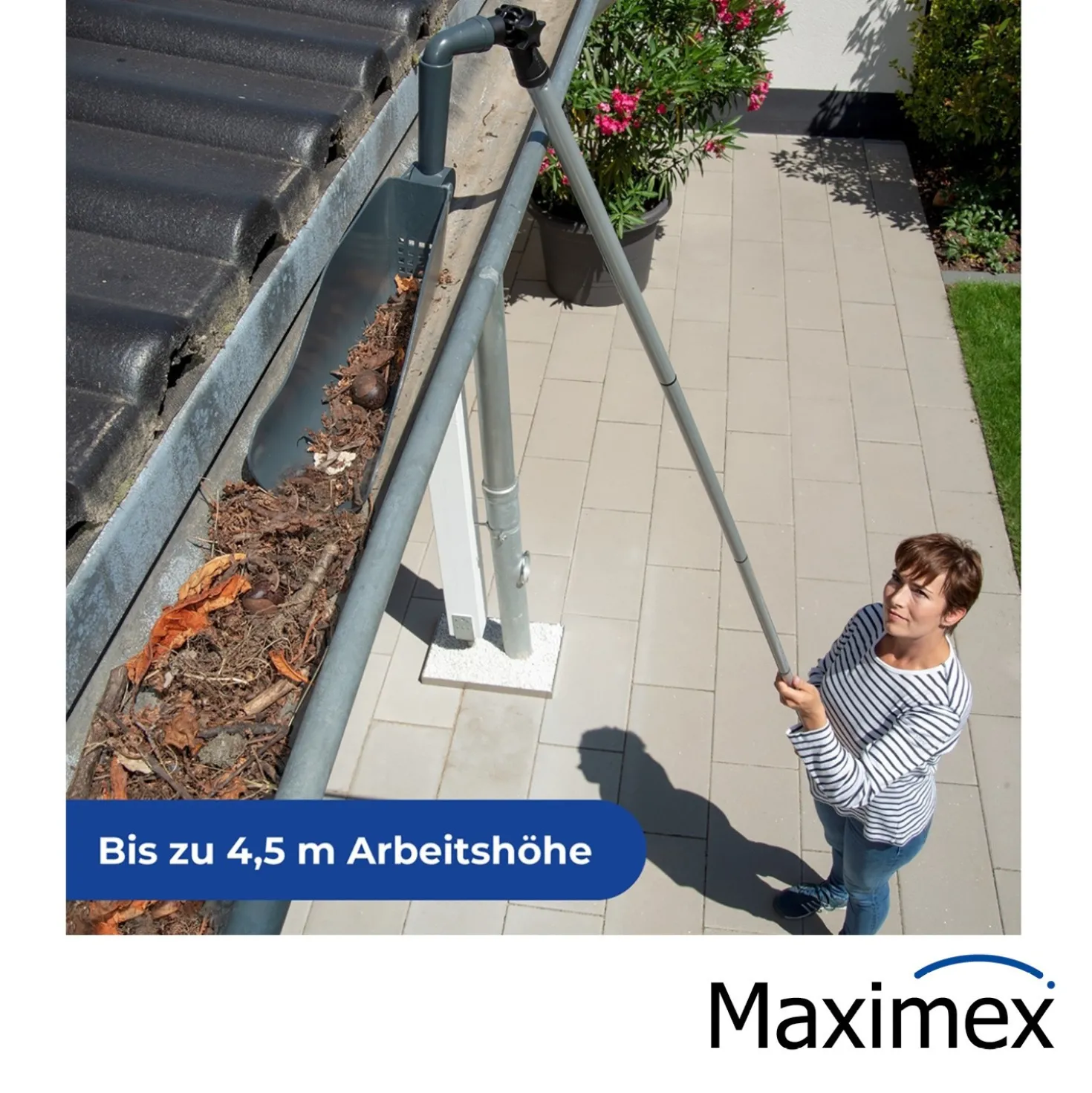 Maximex Dachrinnenschaufel Maxi, Dachrinnenreiniger mit Teleskopstiel