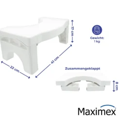 Maximex Faltbarer Toiletten-Fußhocker, Belastbarkeit bis 100 kg
