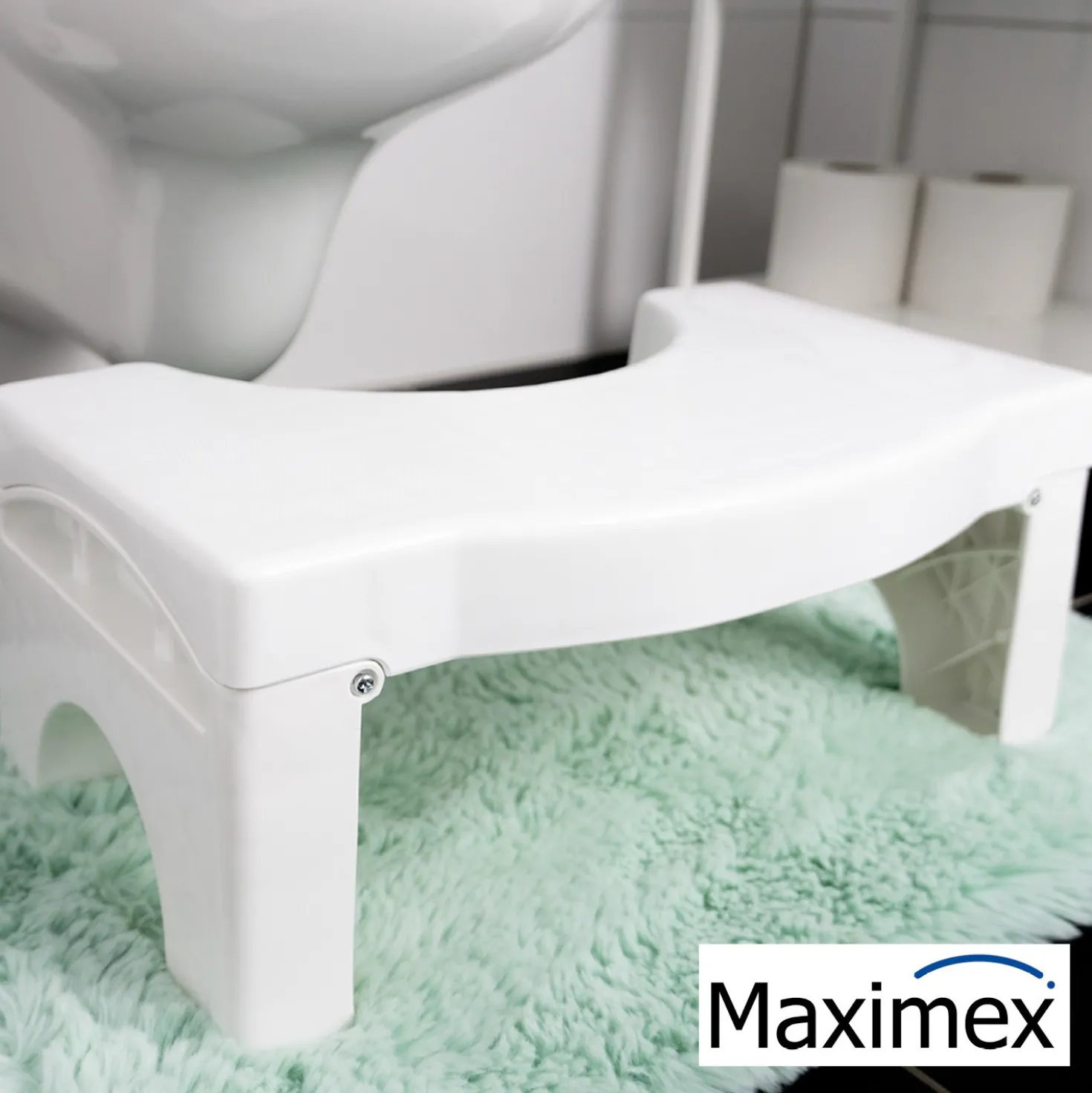 Maximex Faltbarer Toiletten-Fußhocker, Belastbarkeit bis 100 kg