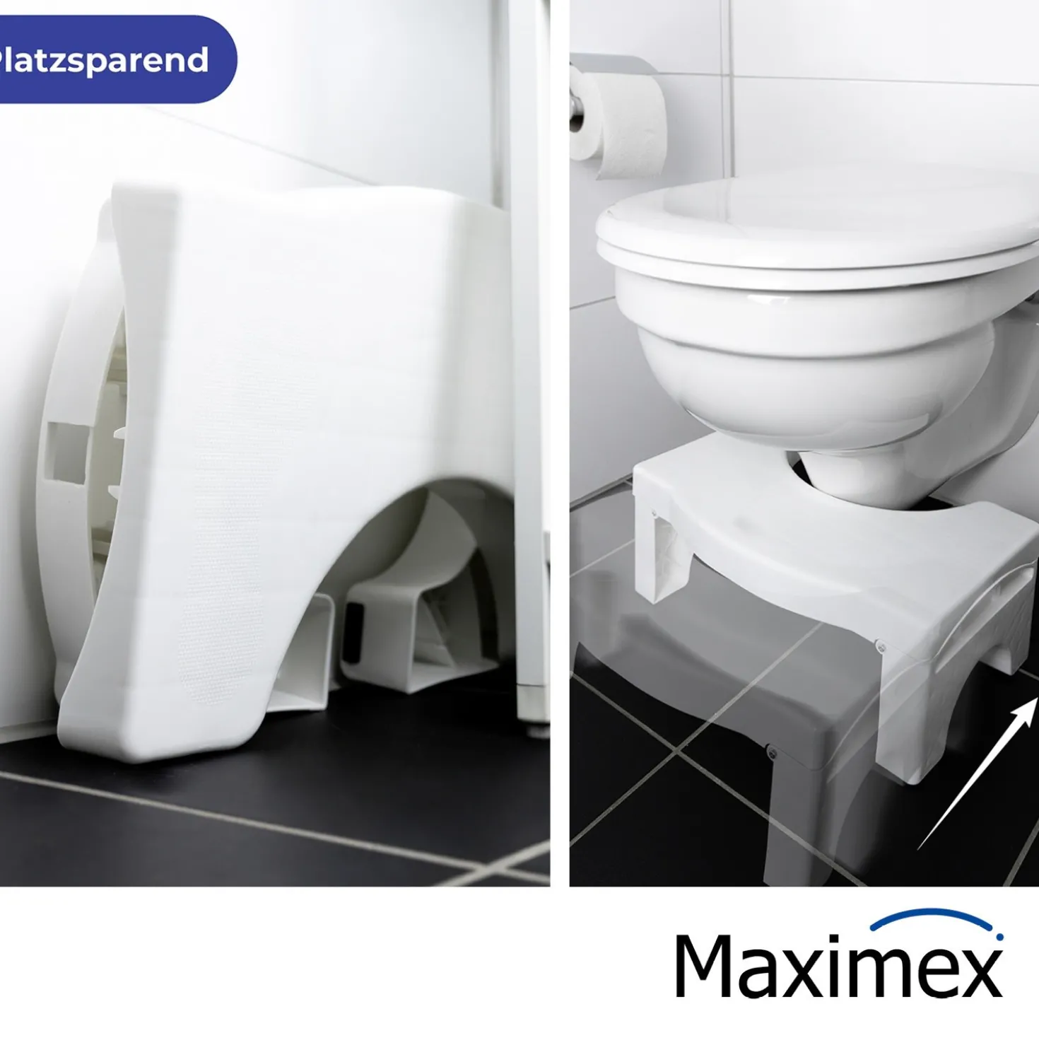 Maximex Faltbarer Toiletten-Fußhocker, Belastbarkeit bis 100 kg