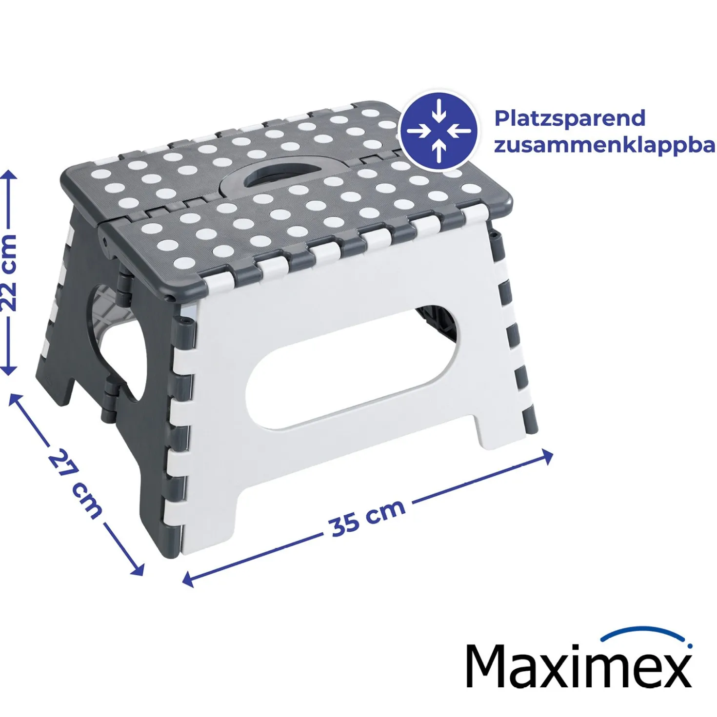 Maximex Klapphocker Secura, faltbarer Tritthocker