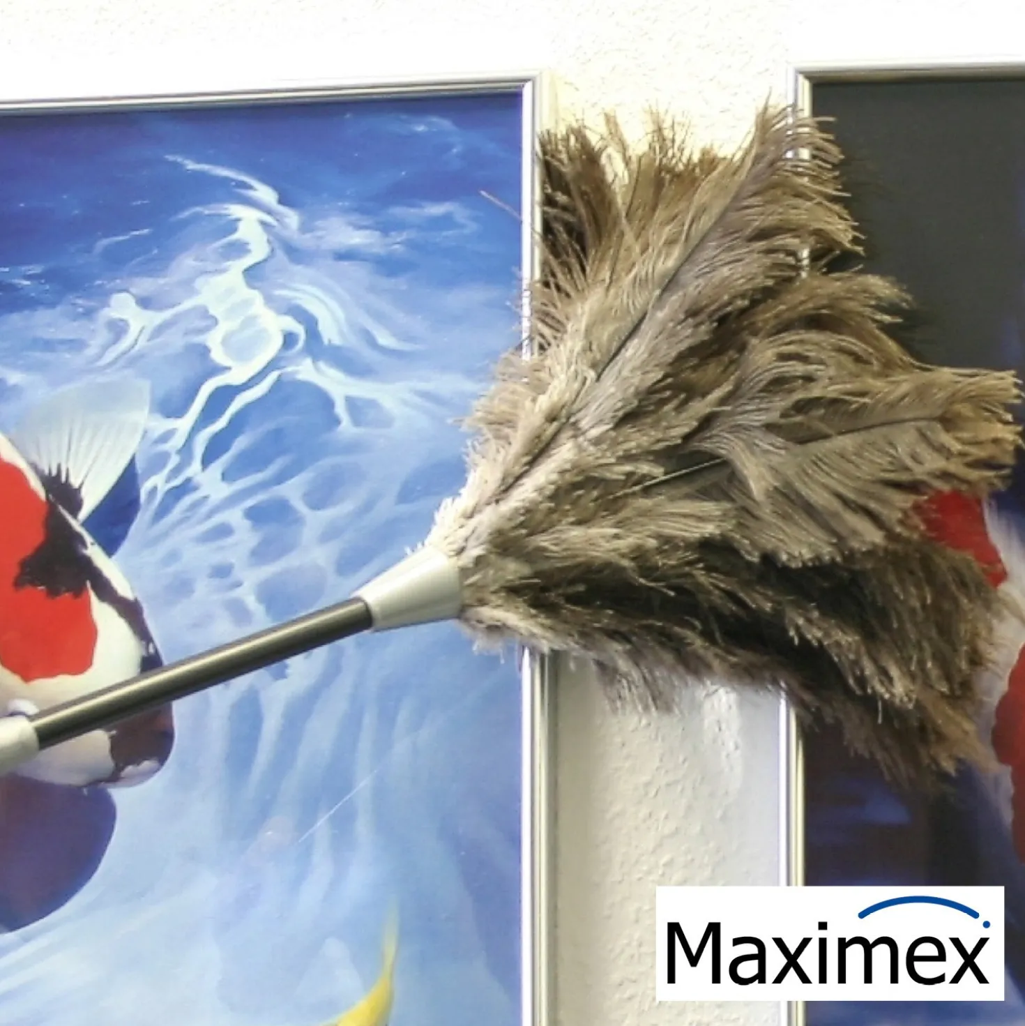 Maximex Staub-Magnet mit verlängerbarem Teleskopstiel, Schwarz, ideal für schwer erreichbare Stellen