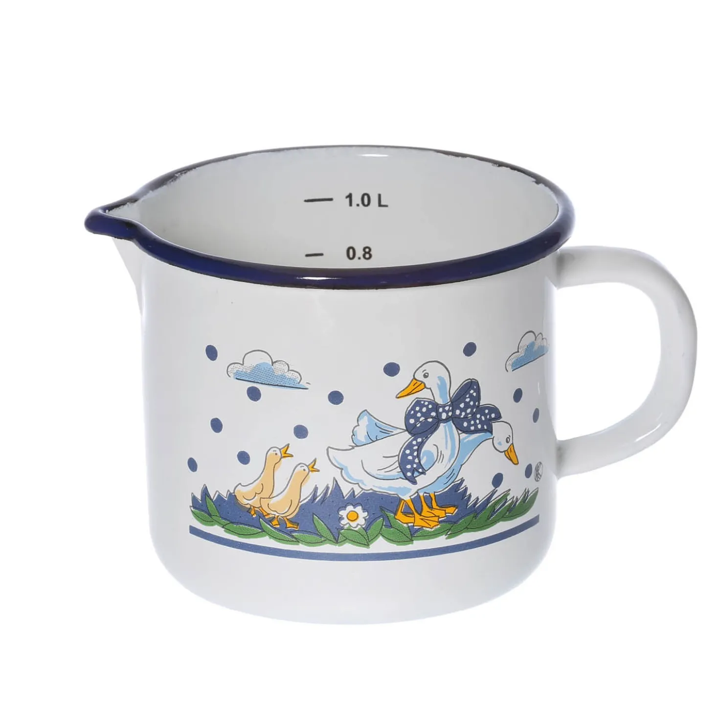 Milchtopf Ø 14 cm mit Ausguss Gänseglück KARL KRÜGER