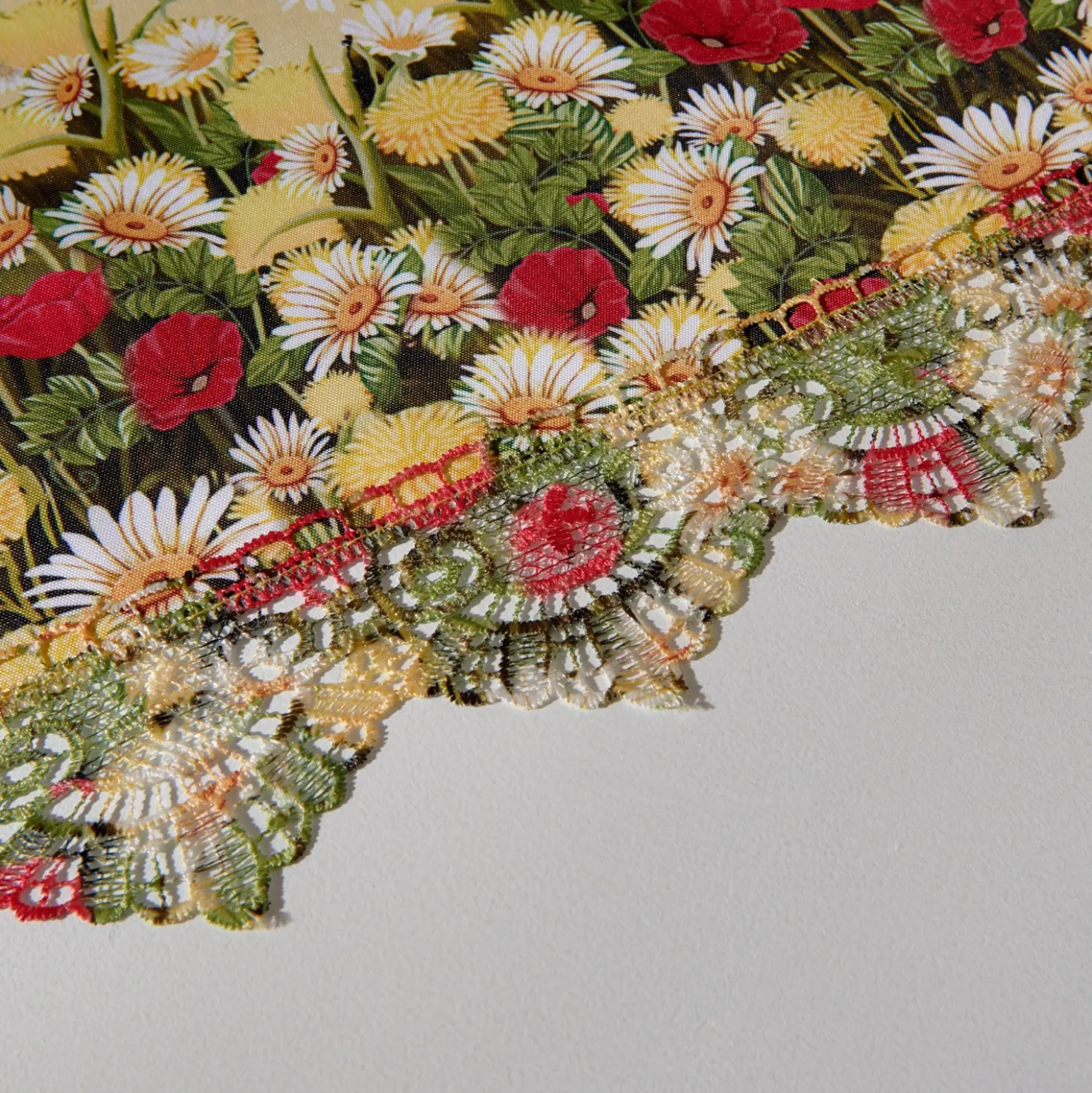 Mitteldecke Blüten Makrameespitze 85x85 cm