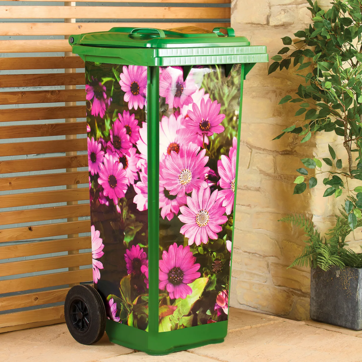 Mülltonnenaufkleber "Gerbera" 3er-Set