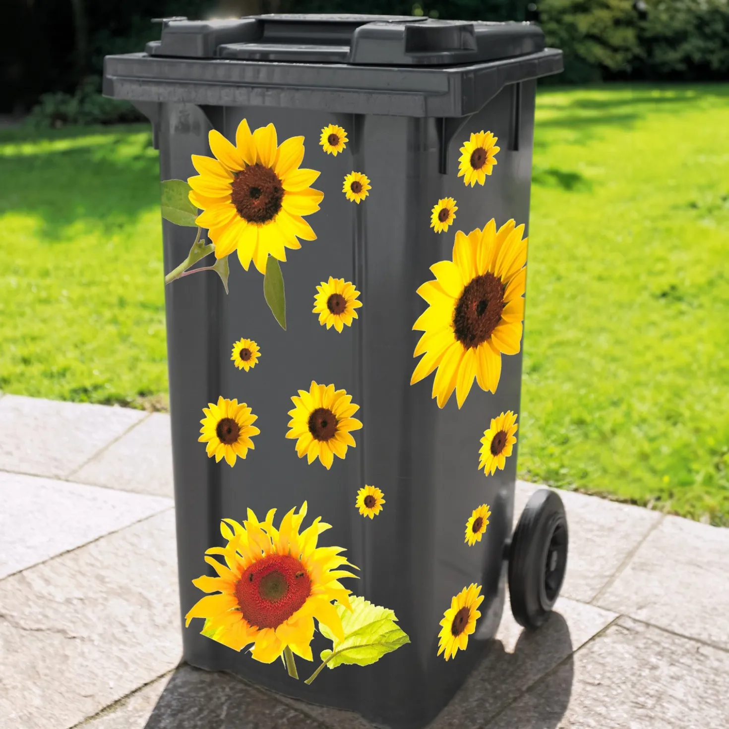 Mülltonnenaufkleber "Sonnenblumen", 15-tlg.