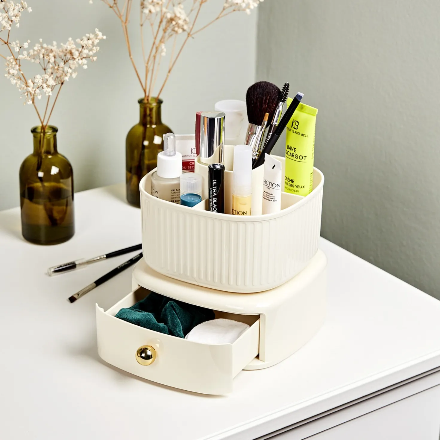 Organizer-Box fürs Badezimmer, drehbar