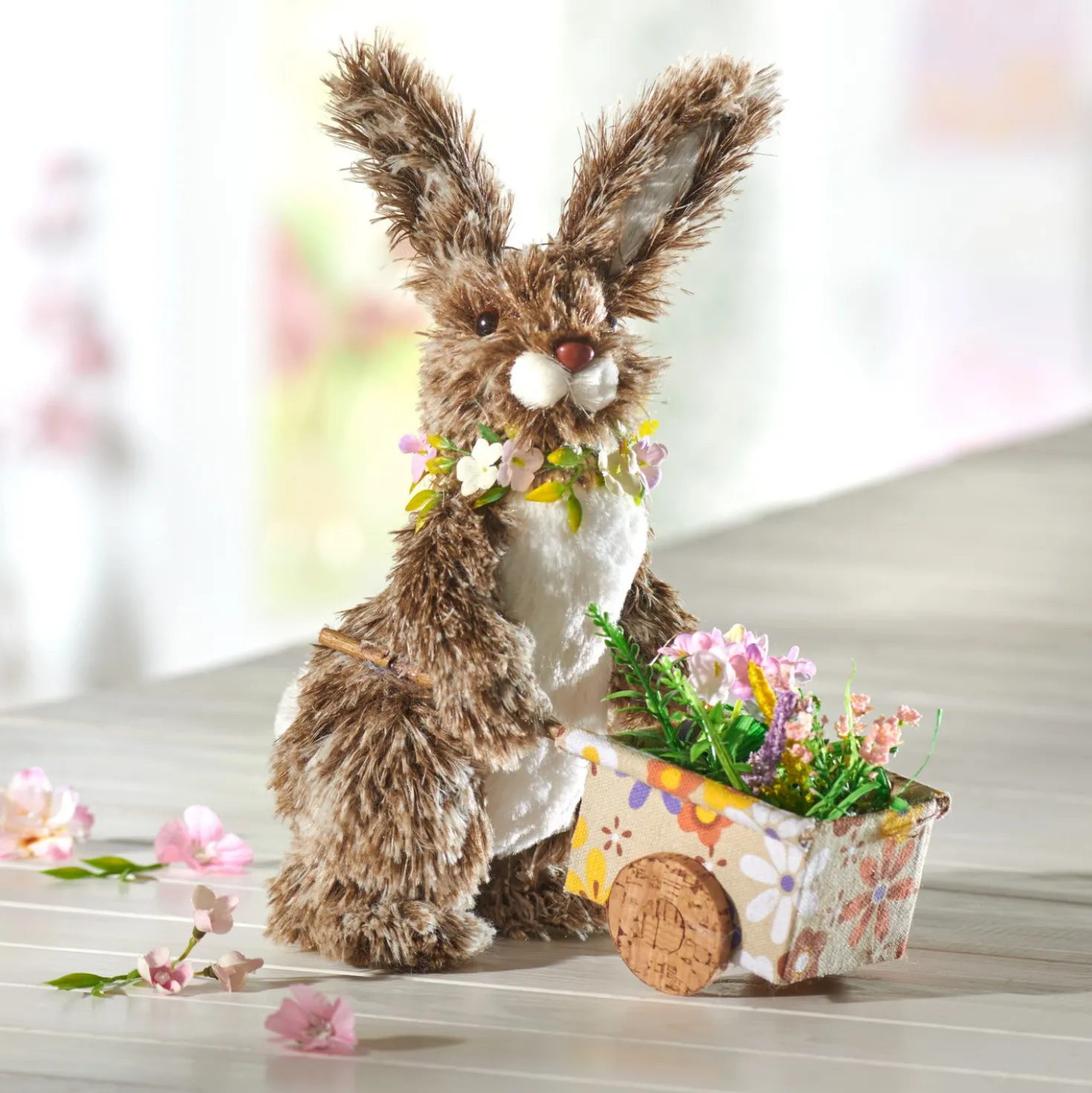 Osterdeko Hase mit Schubkarre "Strubbel" Eldo