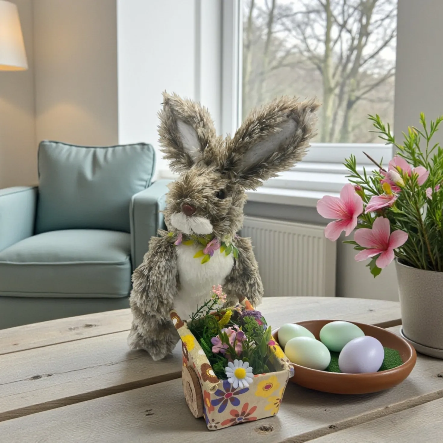Osterdeko Hase mit Schubkarre "Strubbel" Eldo