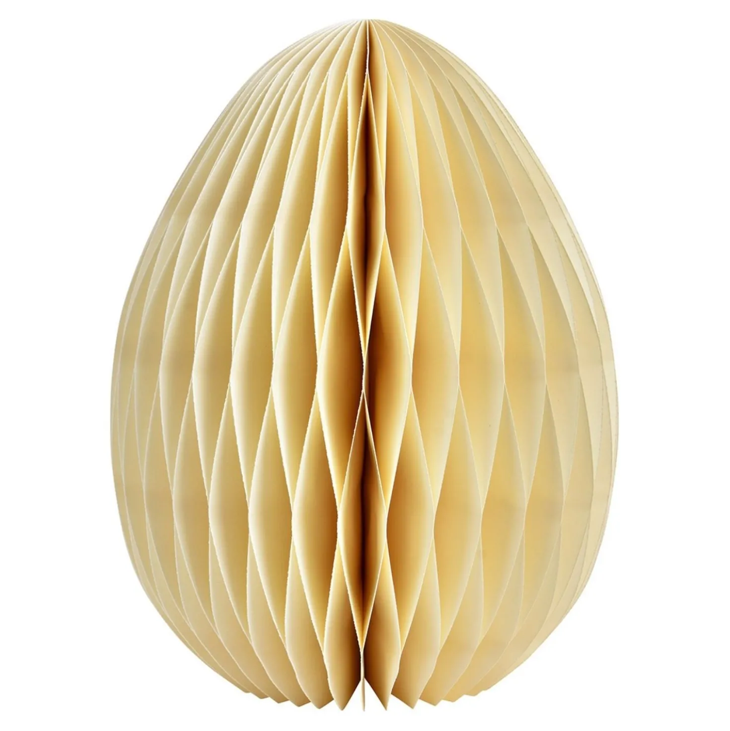 Osterdeko Osterei mit Wabenstruktur aus Papier Weiß