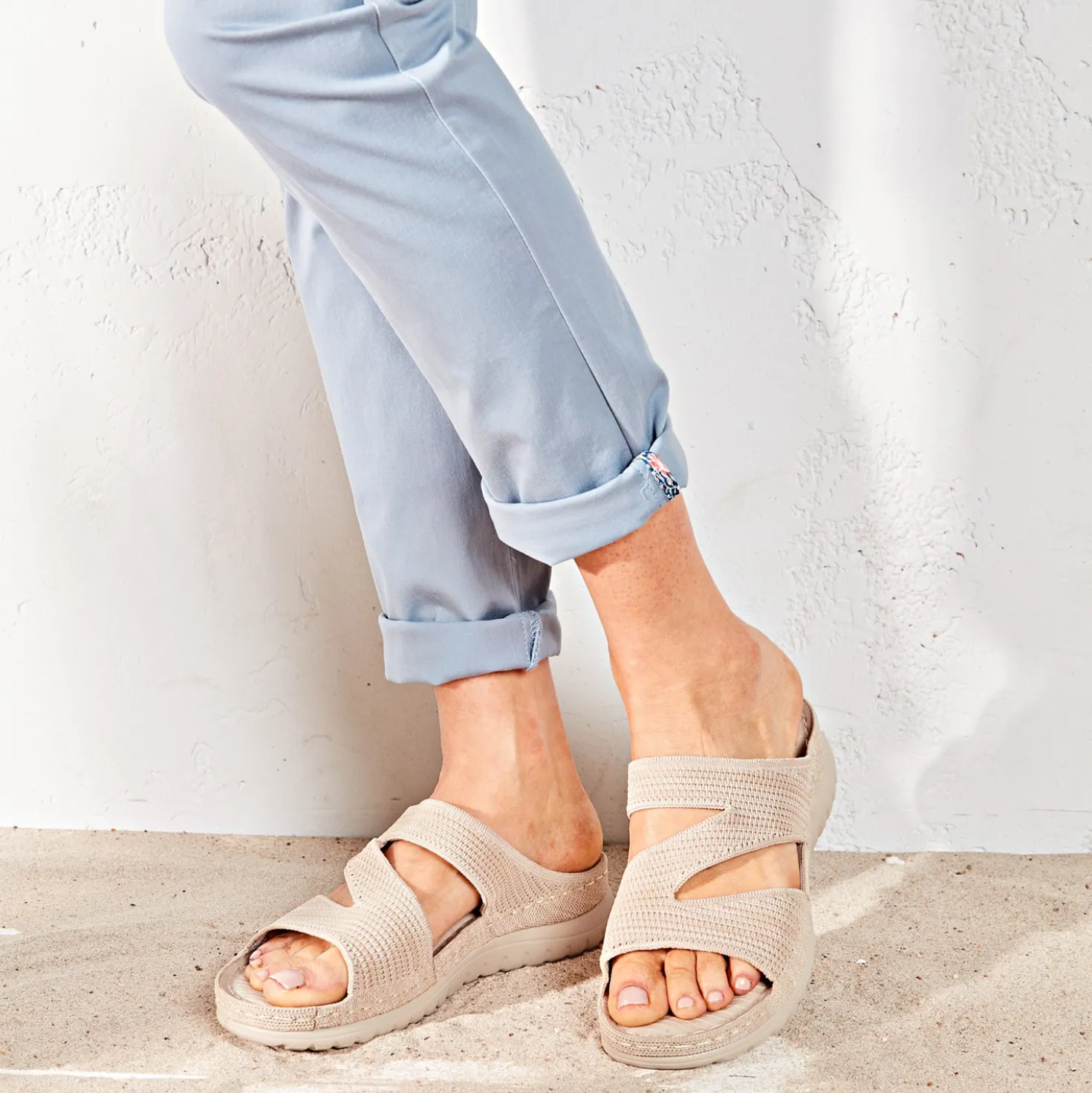 Pantolette „Julie" beige