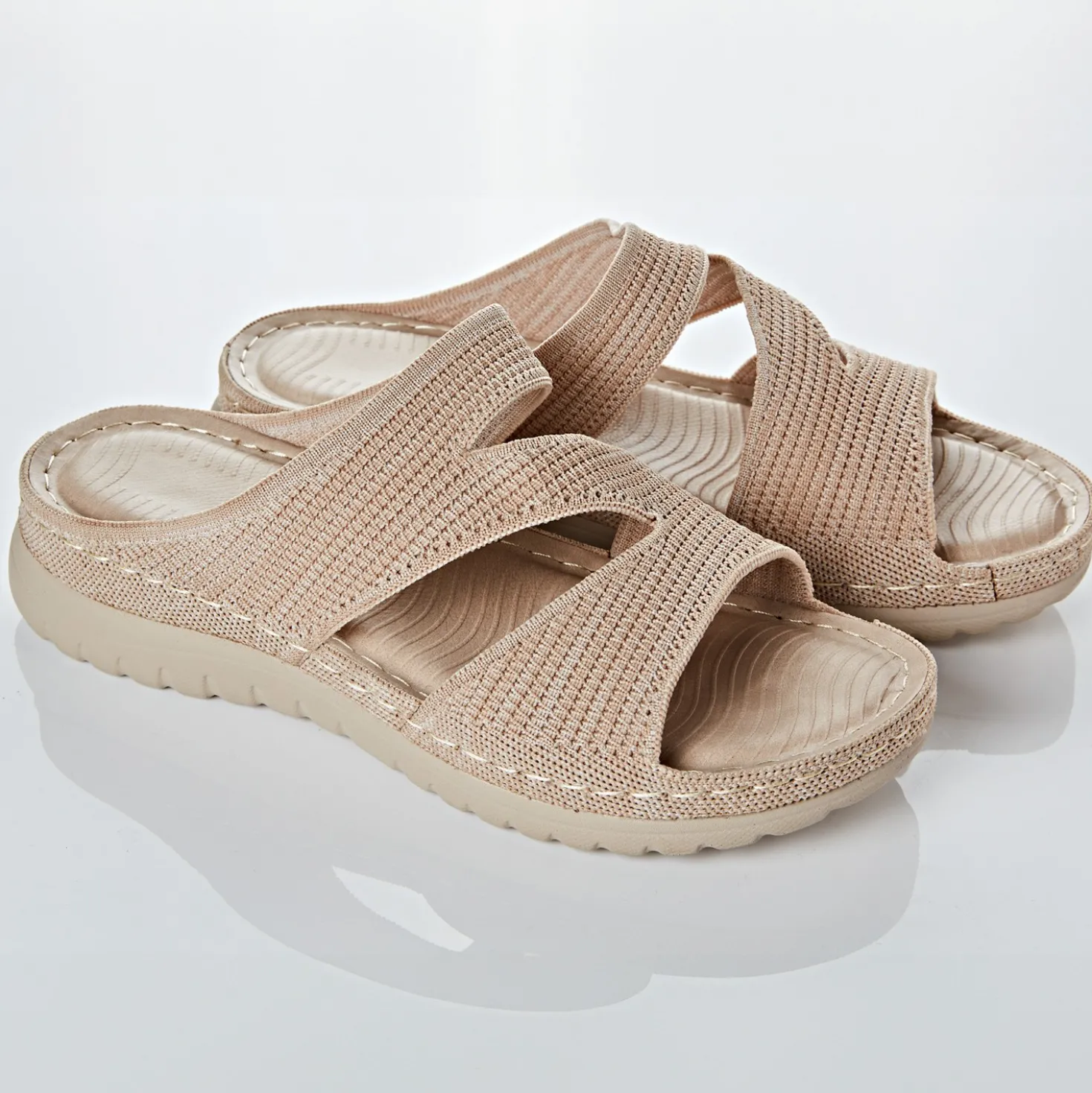 Pantolette „Julie" beige