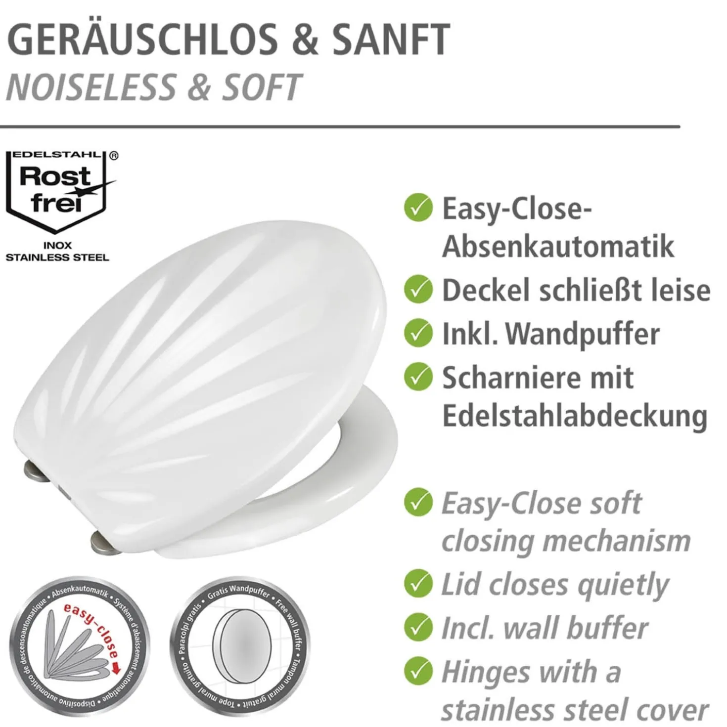 Premium WC-Sitz „Muschel“ Duroplast WENKO