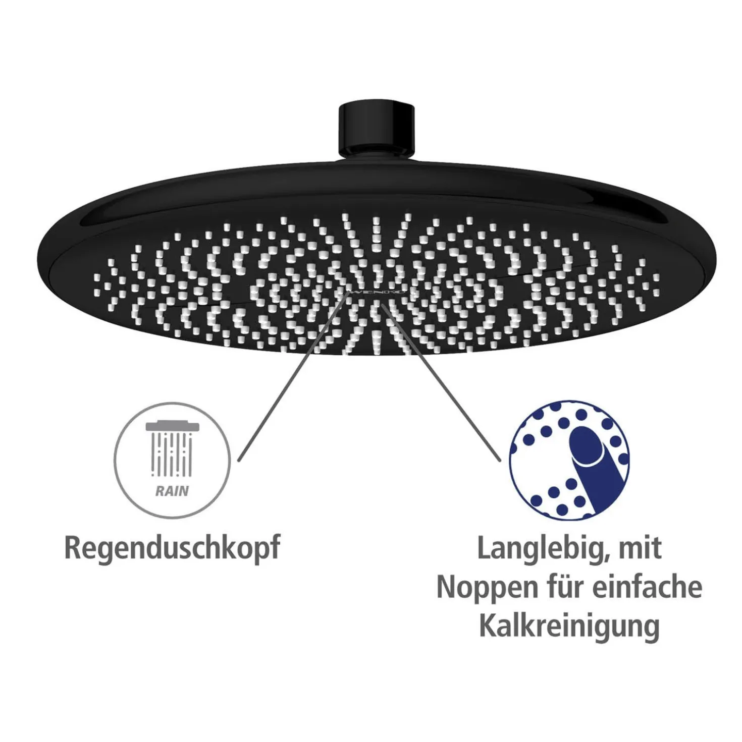 Regenduschkopf „Watersaving“ Schwarz WENKO