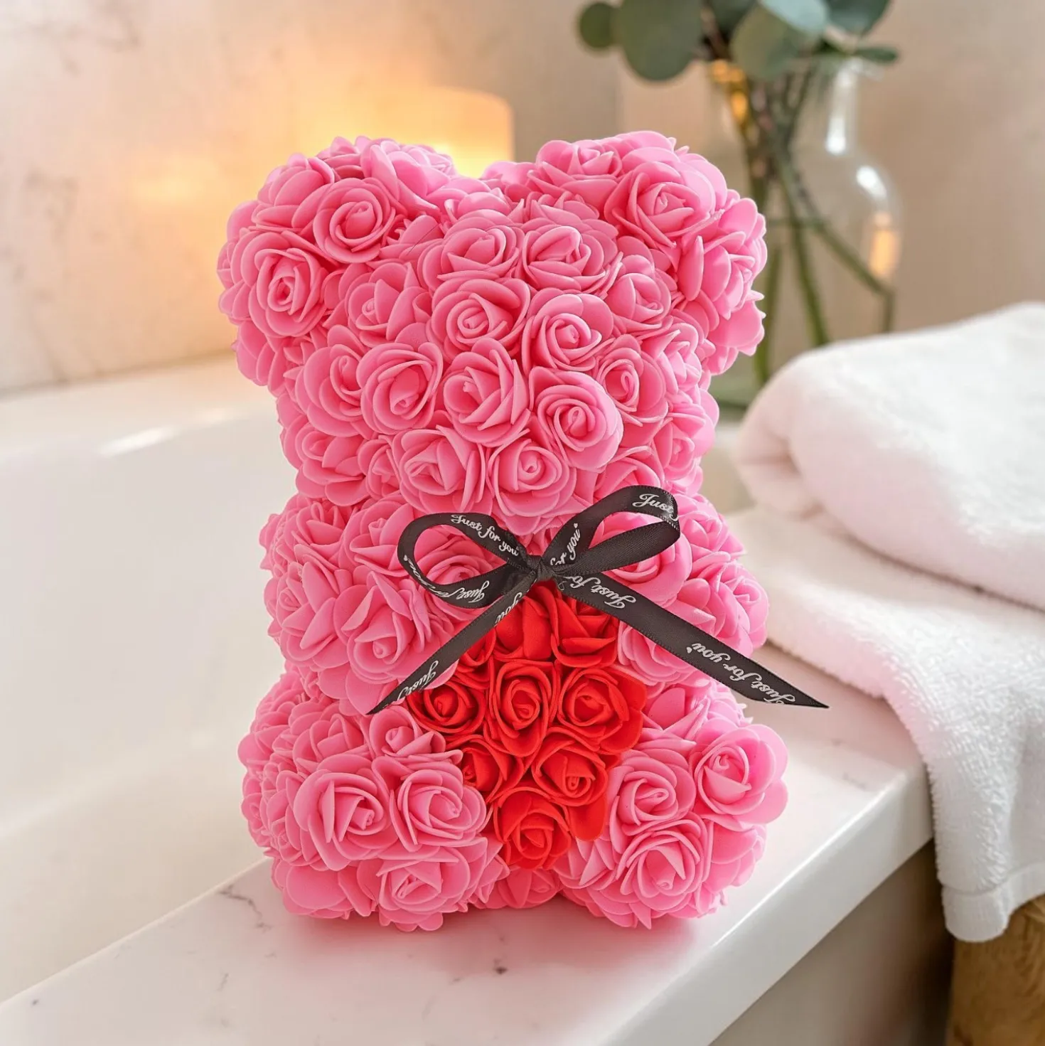 Rosenblüten-Bär in Geschenkbox