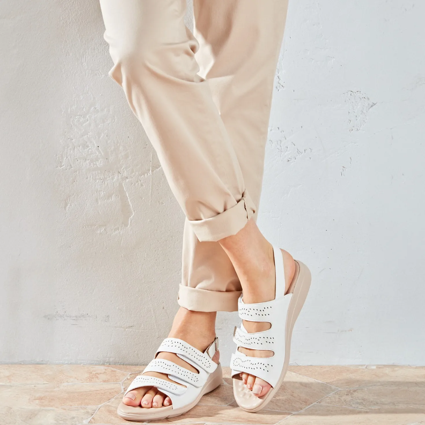 Sandale "Andrea" creme