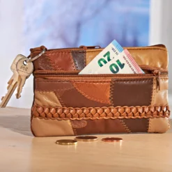 Schlüsseletui Patchleder cognac