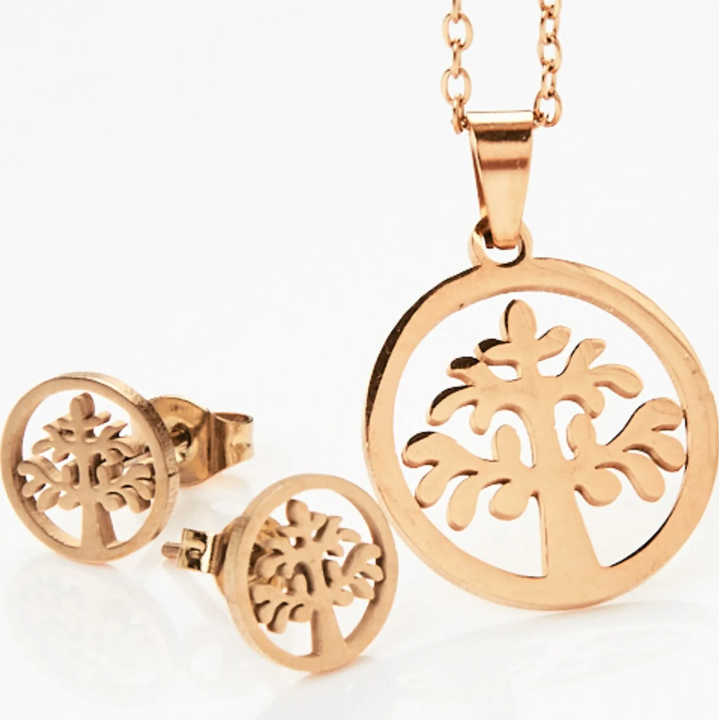 Schmuckset "Lebensbaum" Kette + Ohrstecker