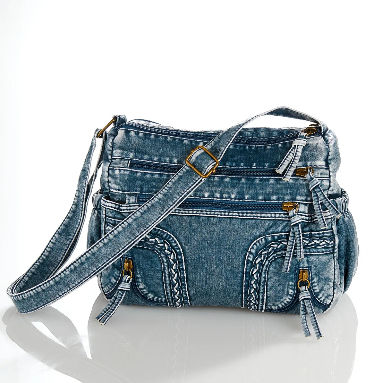 Schultertasche "Jeans" blau