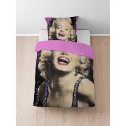 SID MAURER Mikrofaser Bettwäsche Marilyn Monroe pink, 1x 155x220 cm + 1x 80x80 cm